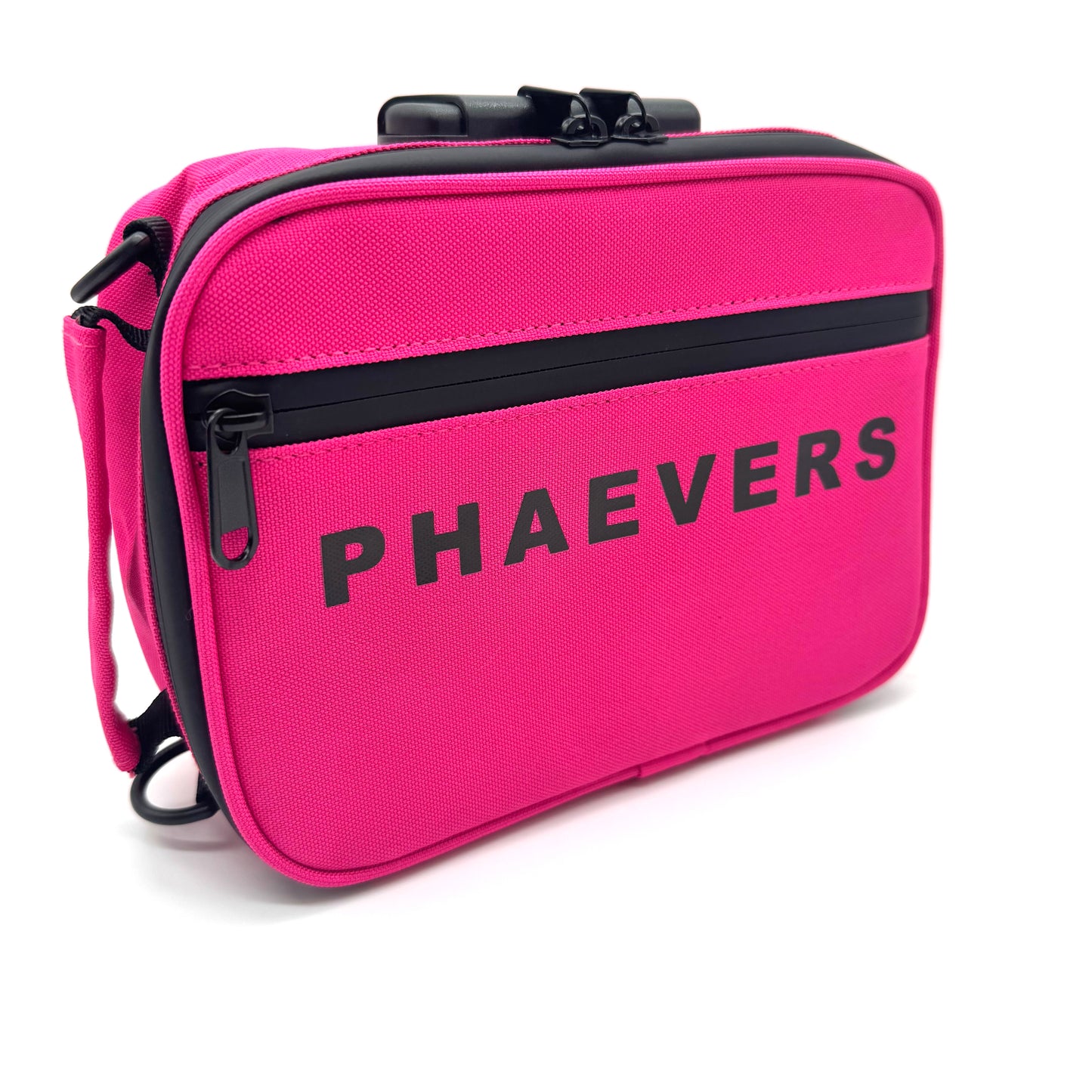 PHAEVERS BRZE Carbon-Lined Lockable Belt Bag with Removable Shoulder Strap – Odor-Resistant Travel Pouch, 8x6x3 in – Red, Black, Blue, Pink