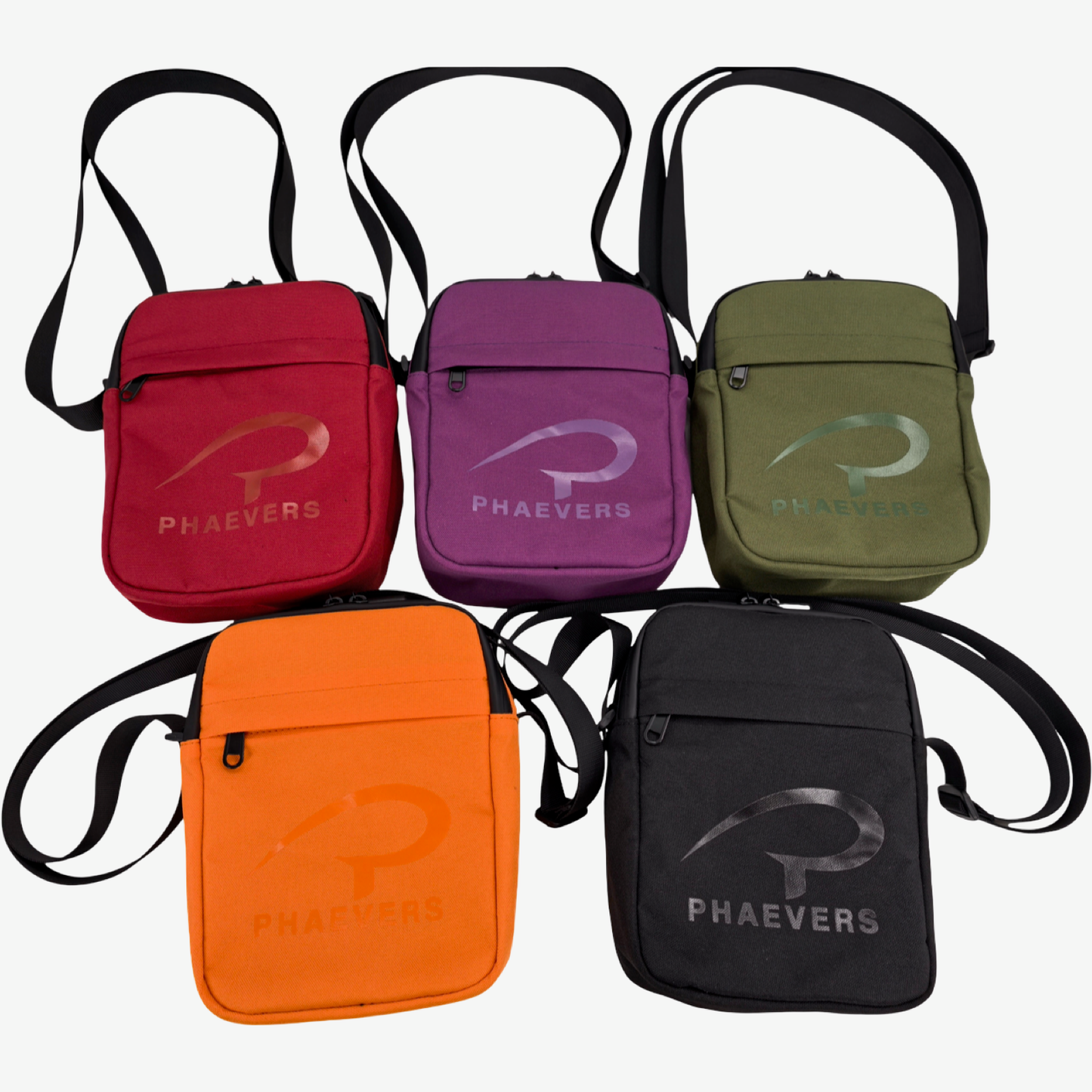 PHAEVERS Vault Crossbody - Odor-Resistant Travel Bag with Combo Lock, 9x7x3 in – Black, Orange, Maroon, Olive and Purple